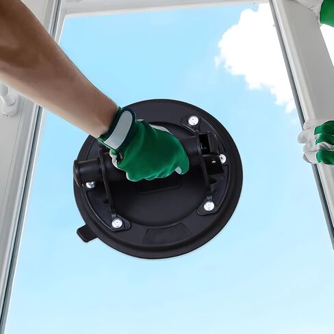 Glass Suction Cups, 2 Pack Heavy Duty Suction Cup Lifter with Vacuum Handle to Lift Large Glass for Tiles, Windows, Glass, 240 lbs Load Capacity, Carrying Case (8", Black) in Saudi Arabia