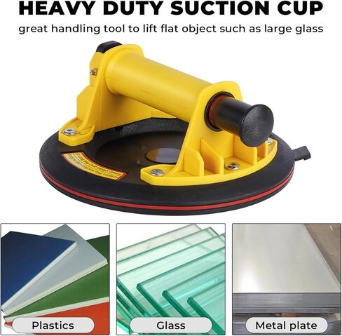 أكواب شفط زجاجية، عبوتان من أكواب الشفط شديدة التحمل مع مقبض فراغ لرفع الزجاج الكبير للبلاط والنوافذ والزجاج، سعة تحميل 240 رطل، حقيبة حمل (8 بوصة، أسود) in Kuwait