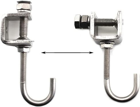 مشابك I-Beam مع خطافات؛ C المشبك هوك الفولاذ المقاوم للصدأ. خطافات مشبك الأنابيب للتعليق؛ خطاف مشبك الترباس. خطافات لاستخدام الزاوية المشقوقة في المجلفن (6 قطع) in Kuwait