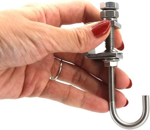 مشابك I-Beam مع خطافات؛ C المشبك هوك الفولاذ المقاوم للصدأ. خطافات مشبك الأنابيب للتعليق؛ خطاف مشبك الترباس. خطافات لاستخدام الزاوية المشقوقة في المجلفن (6 قطع) in Kuwait