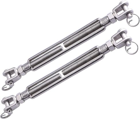 1/2 x 6.5 Inch SS Jaw and Jaw Turnbuckles M12 Turnbuckle, 304 Stainless Steel, 2200 lbs Load (4PCS) in Saudi Arabia