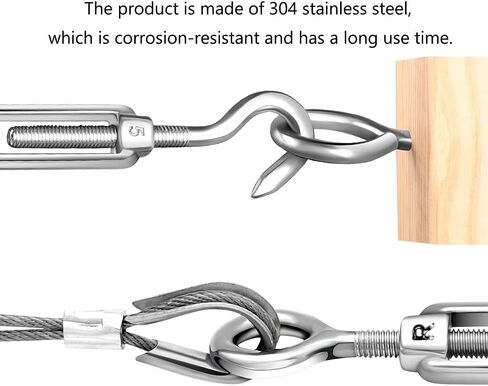 TooTaci Turnbuckle Eye and Eye,M5 Stainless Steel Turnbuckle Wire Tensioner,10pcs Small Turnbuckle Eye to Eye,Turnbuckles for Cable Wire,Cable Tightener for Wire Rope Tension in Saudi Arabia
