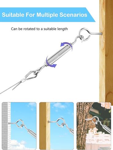 TooTaci Turnbuckle Eye and Eye,M5 Stainless Steel Turnbuckle Wire Tensioner,10pcs Small Turnbuckle Eye to Eye,Turnbuckles for Cable Wire,Cable Tightener for Wire Rope Tension in Saudi Arabia