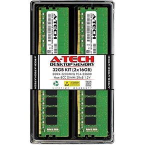 A-Tech 32GB (2x16GB) استبدال RAM لـ CT2K16G4DFD832A | DDR4 3200MHz PC4-25600 (PC4-3200AA) CL22 UDIMM 2RX8 1.2V وحدات ذاكرة سطح المكتب 288-PIN in Kuwait