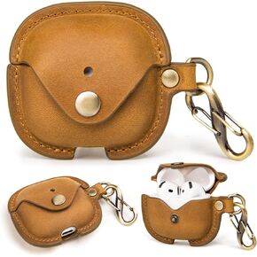 AirPods 4 (2024) Leather Case Cover, Fits Standard and ANC (Coffee) in Kuwait