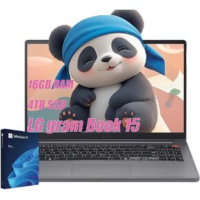 LG GRAM BOOK 15 كمبيوتر محمول خفيف الوزن رفيع ، ذاكرة الوصول العشوائي 16 جيجا بايت ، 512 جيجا بايت SSD ، AI COPILOT في Windows 11 Pro ، Intel I5-1334U (10 نوى تصل إلى 4.6 جيجا هرتز) ، عرض IPS FHD ، الإضاءة الخلفية ، مع 5 AVE 6 في مجموعة واحدة in Kuwait