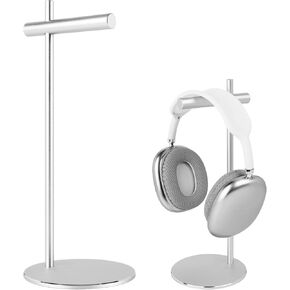 Aluminum Alloy Headphone Stand for Desk with Non-Slip Base - Universal headset stand Compatible with Over-Ear, On-Ear and Neckband Headphones (Silver) in Saudi Arabia