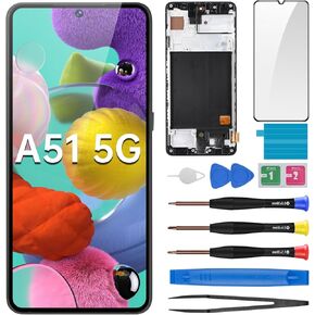for Samsung Galaxy A51 AMOLED Screen Replacement with Frame Display Touch Digitizer Full Assembly Fix Glass with Repair Tool Kit SM-A515F in Kuwait