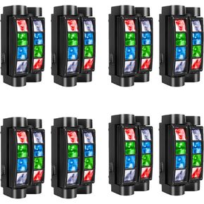 U'King Spider Moving Head Light 8x10W LEDs Beam DJ Lights RGBW Sound Activated and DMX-512 Control for Party Pub Festival Disco Show Wedding Event Stage Lighting - 2 Packs in Kuwait