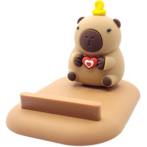 Capybara Phone Stand (Boba) - Sturdy Universal Holder for Smartphones, iPhone & Android - Cute Animal Desk Accessory, Novelty Kawaii Decor Gift for Capybara Lovers in Saudi Arabia