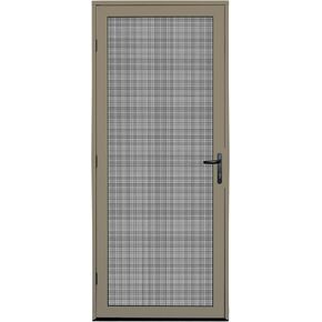 Titan 36x80 Meshtec Ultimate Security Screen Door | Aluminum Full View with Meshtec Advanced Screen System | Surface Mount | 3pt lock system & high tensile-strength stainless steel mesh screen, Almond in Saudi Arabia