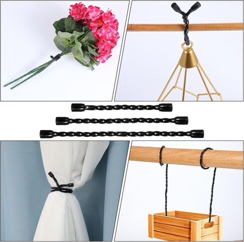 12 PCS سوداء السيليكون روابط الأشرطة التعادل الصلب روابط تويست قابلة لإعادة الاستخدام جميع الروابط الغرض من الربط القابل للانحناء لتجميع التغليف في الهواء الطلق في الهواء الطلق. in Saudi Arabia