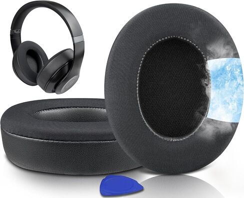 SOULWIT Cooling Gel Replacement Earpads for Beats Studio Pro Wireless Noise Cancelling Headphones, Ear Pads Cushions with Ice Silk Fabric, High-Density Foam - Red Storm in Saudi Arabia