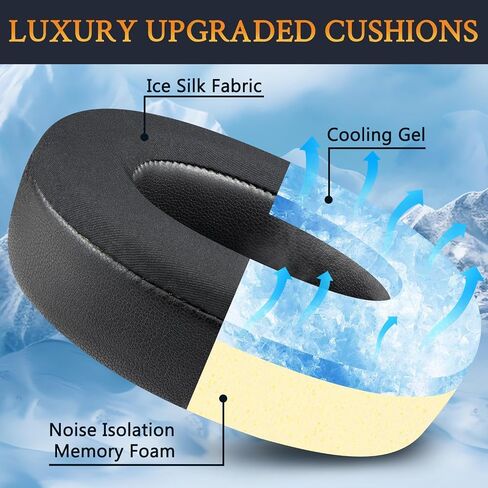 SOULWIT Cooling Gel Replacement Earpads for Beats Studio Pro Wireless Noise Cancelling Headphones, Ear Pads Cushions with Ice Silk Fabric, High-Density Foam - Red Storm in Saudi Arabia