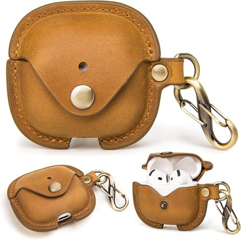 AirPods 4 (2024) Leather Case Cover, Fits Standard and ANC (Coffee) in Kuwait
