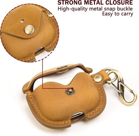 AirPods 4 (2024) Leather Case Cover, Fits Standard and ANC (Coffee) in Kuwait