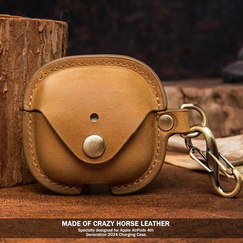 AirPods 4 (2024) Leather Case Cover, Fits Standard and ANC (Coffee) in Kuwait