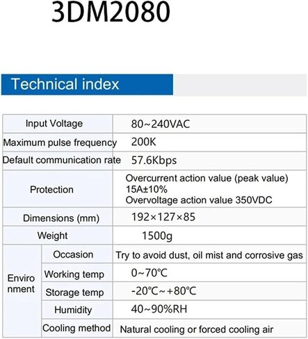 3Phase Stepper Motor Driver 3DM2080 80VAC 240VAC 200K PULSE RECENENCE 32 BIT DSP CONTROL وظيفة لجهاز تلقائي in Saudi Arabia