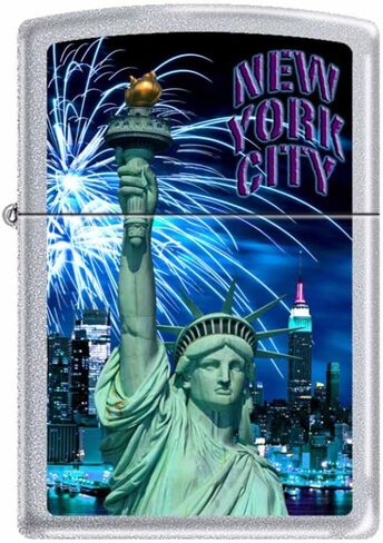 Zippo "Statue of Liberty-New York City" Satin Chrome Lighter, 2930 in Saudi Arabia