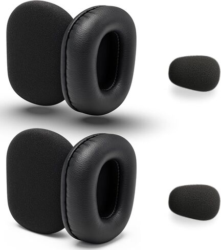 Ear Pad Cushion Kit for Blue Parrott B350-XT Bluetooth Headset, 2 Leather Cushions, 2 Foam Earpads, 4 Microphone Windscreens by Global Teck in Saudi Arabia