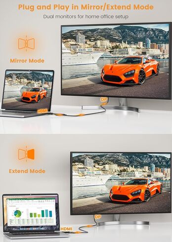 محول FOINNEX HDMI إلى DisplayPort، وليس HDMI ثنائي الاتجاه لمنفذ العرض، فقط من مخرج HDMI إلى مدخل DP 4K@60 هرتز HDMI ذكر إلى محول أنثى لمنفذ العرض للكمبيوتر، والشاشة، وPS4، وXbox، وNS in Kuwait