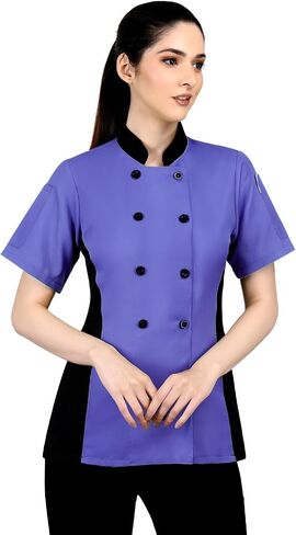 Short Sleeves side Mesh Vented Chef Coat Jacket Uniform for Women Food Service, Caterers, Bakers and Culinary Professional in Saudi Arabia