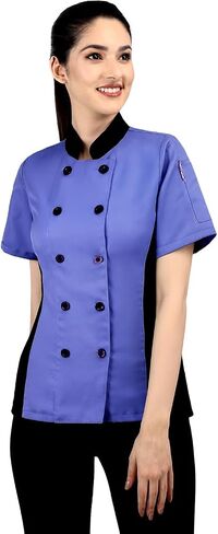 Short Sleeves side Mesh Vented Chef Coat Jacket Uniform for Women Food Service, Caterers, Bakers and Culinary Professional in Saudi Arabia