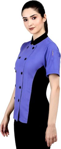 Short Sleeves side Mesh Vented Chef Coat Jacket Uniform for Women Food Service, Caterers, Bakers and Culinary Professional in Saudi Arabia