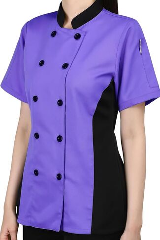 Short Sleeves side Mesh Vented Chef Coat Jacket Uniform for Women Food Service, Caterers, Bakers and Culinary Professional in Saudi Arabia