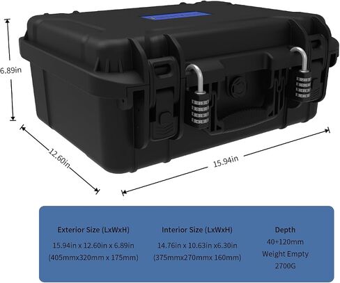 Gun Case 5 Pistol & 12 Magazine Pre-Cut Shockproof Waterproof Hard Shell Handgun Cases with Desiccant, TSA Approved Travel Pistol Case in Saudi Arabia