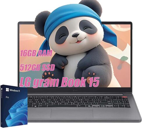 LG gram Book 15 Thin Lightweight Laptop Computer, 16GB RAM, 512GB SSD, AI Copilot in Windows 11 Pro, Intel i5-1334U(10 Cores up to 4.6 GHz), FHD IPS Display, Backlight, with 5 ave 6 in 1 kit in Kuwait