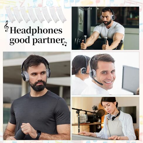 500 Pieces Disposable Earphone Covers, Headphone Covers Bulk Non-Woven Earpad Cover Sweatproof Sanitary Ear Cover Stretch Earphone Earcup Protector (White 11cm) in Saudi Arabia