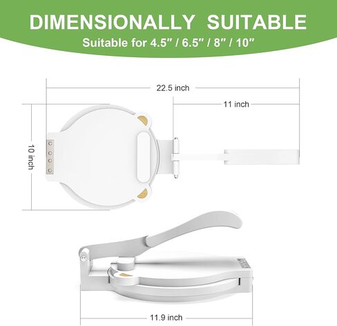 Tortilla Press 10 Inch - Bamboo Quesadilla & Roti Maker with Parchment Paper Sheets & Dough Cutter for Homemade Flour Corn Tortilla, Wood Tortillera Pataconera Tortilla Maker for Home Baking in Kuwait