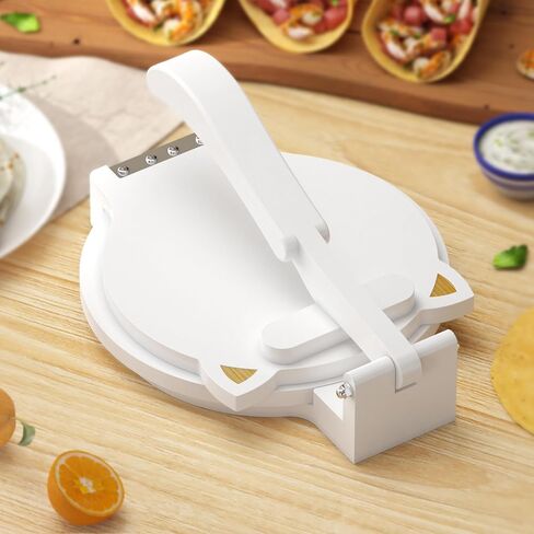 Tortilla Press 10 Inch - Bamboo Quesadilla & Roti Maker with Parchment Paper Sheets & Dough Cutter for Homemade Flour Corn Tortilla, Wood Tortillera Pataconera Tortilla Maker for Home Baking in Saudi Arabia