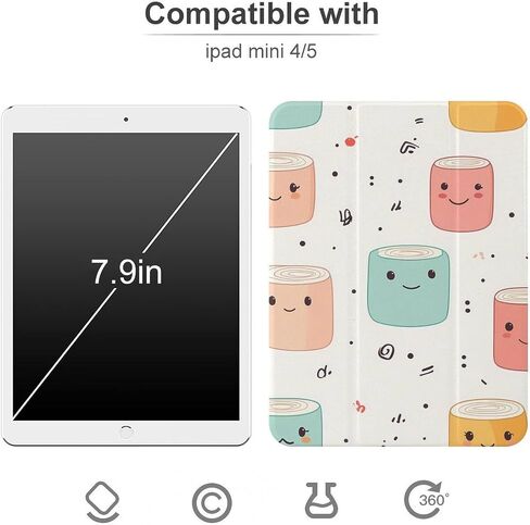 أوراق المرحاض ، علبة لفائف لطيفة مع حامل القلم ، حامل ثلاثي الوزن خفيف الوزن متوافق مع iPad mini 4/5/6 mini4/5 （7.9in） in Kuwait