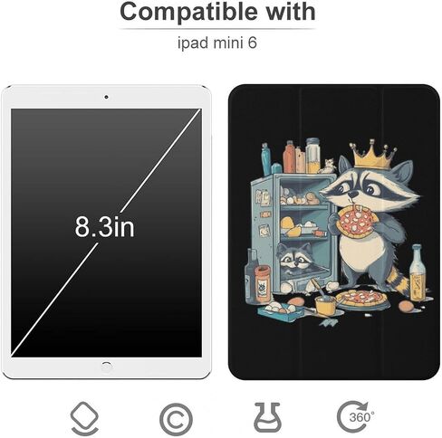 قضية الراكون والبقايا مع حامل القلم رفيع الخفيف الوزن المتوافق مع iPad mini 4/5/6 mini4/5 （7.9in） in Kuwait