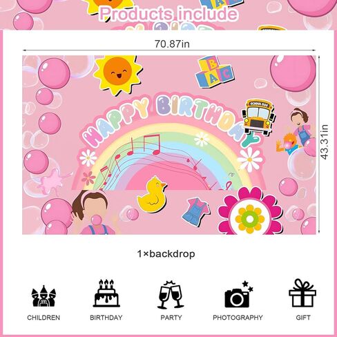 Rachel Girls Backdrop لزينة الحفلات ، معلم الرسوم المتحركة صور Banner Banner Props Party Supplies Background للمشجعين الكبار أعياد الميلاد (70.86 * 43.3inch) in Saudi Arabia