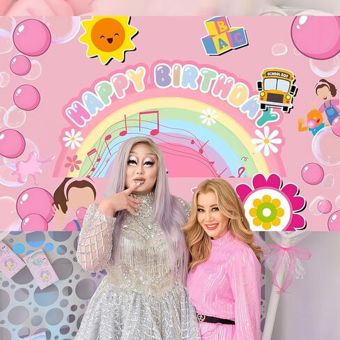 Rachel Girls Backdrop لزينة الحفلات ، معلم الرسوم المتحركة صور Banner Banner Props Party Supplies Background للمشجعين الكبار أعياد الميلاد (70.86 * 43.3inch) in Saudi Arabia