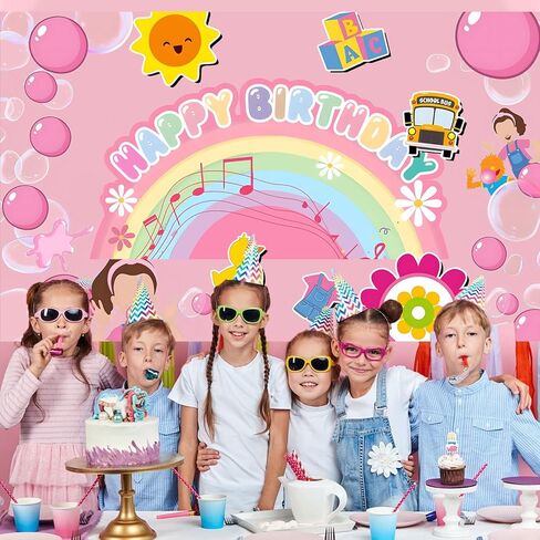 Rachel Girls Backdrop لزينة الحفلات ، معلم الرسوم المتحركة صور Banner Banner Props Party Supplies Background للمشجعين الكبار أعياد الميلاد (70.86 * 43.3inch) in Saudi Arabia