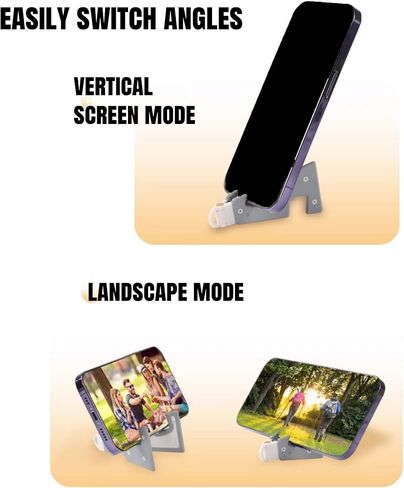1PC حامل الهاتف لـ iPhone iPad-منظم مكتب متعدد الزوايا قابل للطي وغير قاطع مع سلسلة مفاتيح ، رمادية in Saudi Arabia