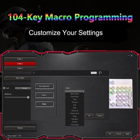 لوحة مفاتيح Multimedia Multimedia Mechanical Gaming PC W/ مقبض التبديل الرجعية الآلة الكاتبة للألعاب الميكانيكية لوحة مفاتيح PC RGB W/ 104 KEYS K820 - أبيض in Kuwait