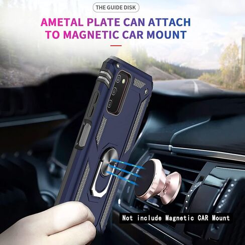 LeYi for Samsung Galaxy-A05-Phone Case, Samsung A05 Case with Glass Screen Protector and Camera Lens Protector, Heavy Duty Rugged Protective Case Cover with Kickstand Funda para Galaxy AO5, Blue in Saudi Arabia