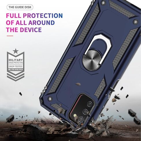 LeYi for Samsung Galaxy-A05-Phone Case, Samsung A05 Case with Glass Screen Protector and Camera Lens Protector, Heavy Duty Rugged Protective Case Cover with Kickstand Funda para Galaxy AO5, Blue in Saudi Arabia