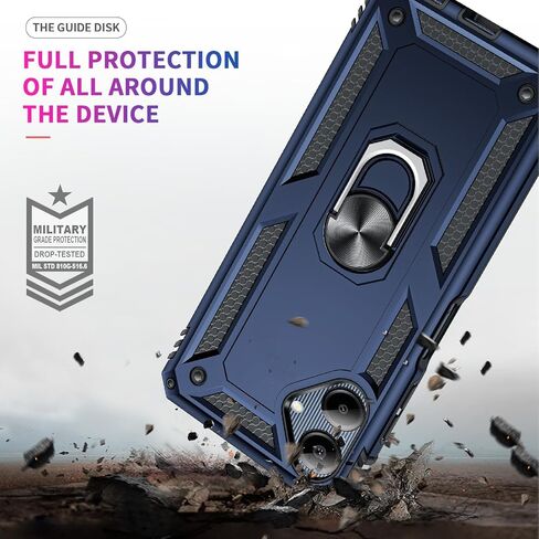 LeYi for Samsung Galaxy-A05-Phone Case, Samsung A05 Case with Glass Screen Protector and Camera Lens Protector, Heavy Duty Rugged Protective Case Cover with Kickstand Funda para Galaxy AO5, Blue in Saudi Arabia