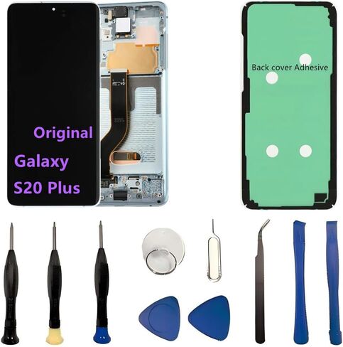 شاشة AMOLED الأصلية 6.7 بوصة لـ Samsung Galaxy S20 Plus Screen OEM S20Plus 5G SM-G986U SM-G986U1 DISTRION TOUCH SCREEN DIGITBLY (مع إطار أسود+لاصق الغطاء الخلفي+أدوات) in Kuwait