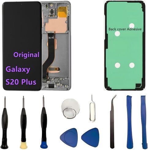 شاشة AMOLED الأصلية 6.7 بوصة لـ Samsung Galaxy S20 Plus Screen OEM S20Plus 5G SM-G986U SM-G986U1 DISTRION TOUCH SCREEN DIGITBLY (مع إطار أسود+لاصق الغطاء الخلفي+أدوات) in Kuwait