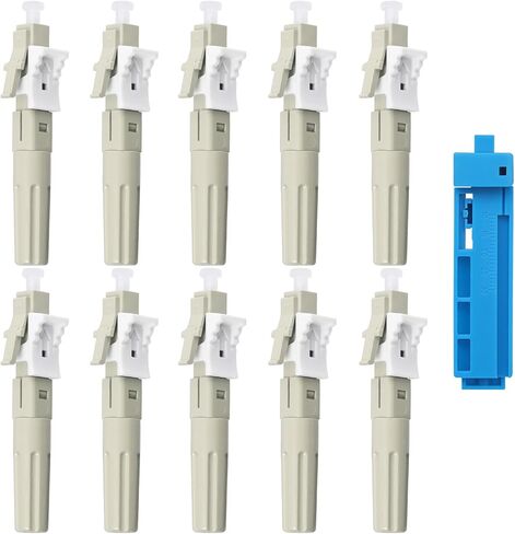 Duogalia-10 Pack LC UPC Single Mode Fiber Optic Cable Quick Connector Fast Connection Adapter for 0.9/2.0/3.0/2.0 * 3.0mm Fiber Round Cable(Blue) in Saudi Arabia