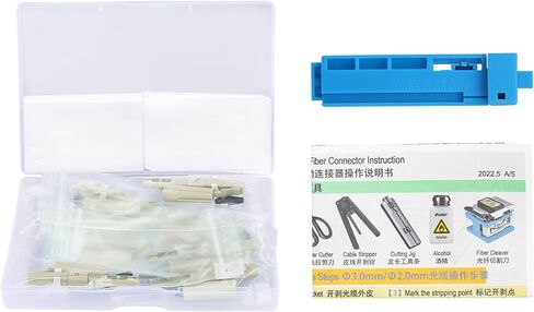 Duogalia-10 Pack LC UPC Single Mode Fiber Optic Cable Quick Connector Fast Connection Adapter for 0.9/2.0/3.0/2.0 * 3.0mm Fiber Round Cable(Blue) in Saudi Arabia