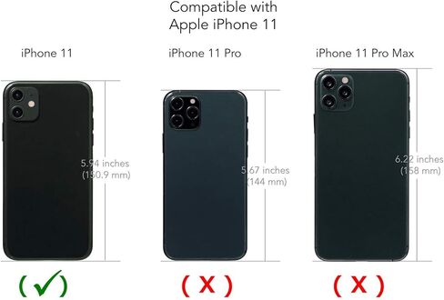 Toru CX Pro لـ iPhone 11 Case Wallet | غطاء واقي من الصدمات الثقيلة مع حامل البطاقة المخفية وبطاقة البطاقة | حزام معصم ، مرآة محول البرق تضمنت - أسود in Kuwait