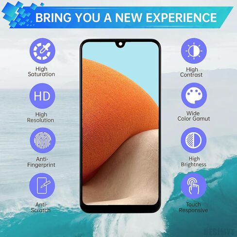 for Samsung Galaxy A32 Screen Replacement with Frame LCD Display Touch Digitizer Full Assembly and Side Button Ear Speaker Vibration Motor Glass Repair Tools Kit SM-A325F (A325F A325M A325N) in Saudi Arabia